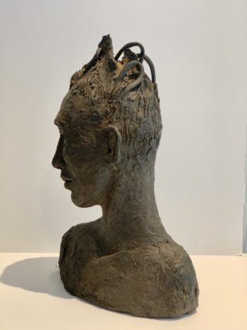 sculpture contemporaine figurative visage androgyne