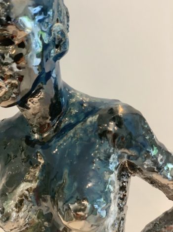 sculpture femme céramique bleu clairemichelini