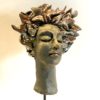 sculpture visage femme en raku clairemichelini.com