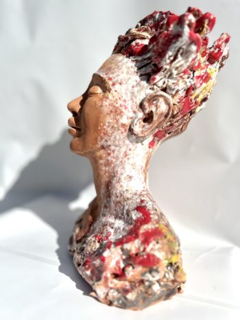 profil sculpté femme buste céramique et terre cuite lyon