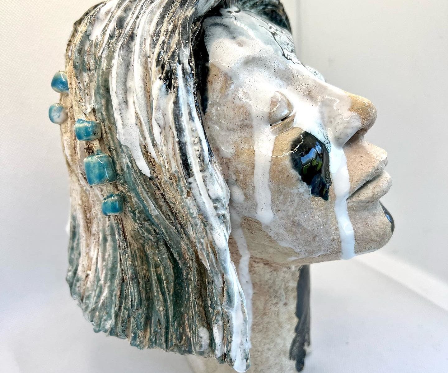 sculpture tete femme céramique claire michelini lyon