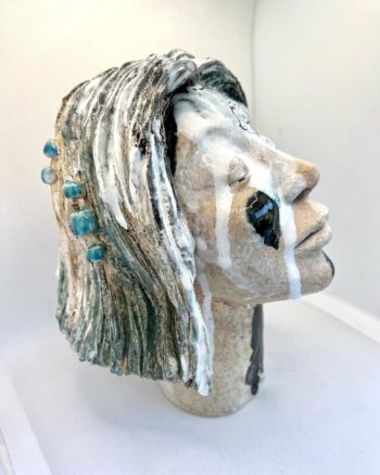 sculpture tete femme céramique claire michelini lyon