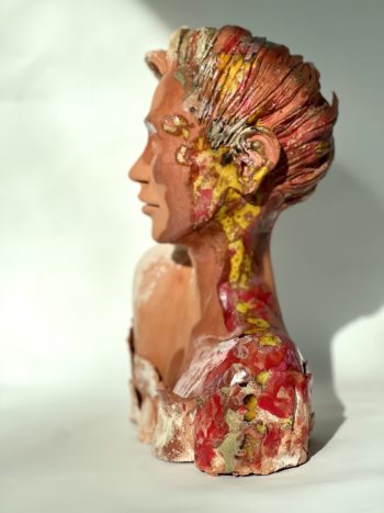 visage de femme sculptée claire micheiini sculpture